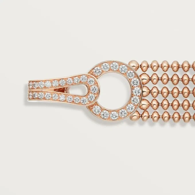 Agrafe-armbånd, lille model, halvt pavé Agrafe-armbånd, lille model, halvt pavé