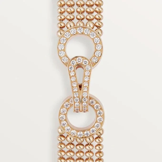 Agrafe-armbånd, lille model, halvt pavé Agrafe-armbånd, lille model, halvt pavé