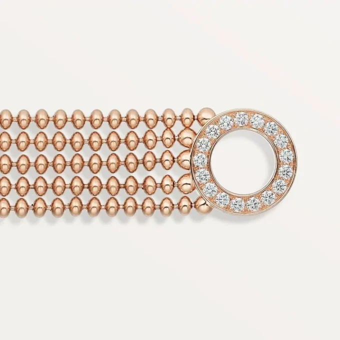 Agrafe-armbånd, lille model, halvt pavé Agrafe-armbånd, lille model, halvt pavé