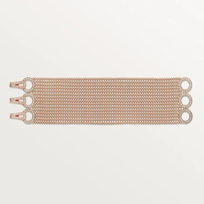 Agrafe-armbånd, mellemstor model, halvpavé Agrafe-armbånd, mellemstor model, halvpavé