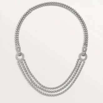 Agrafe halskæde, brillantslebne diamanter, pavé Agrafe halskæde, brillantslebne diamanter, pavé