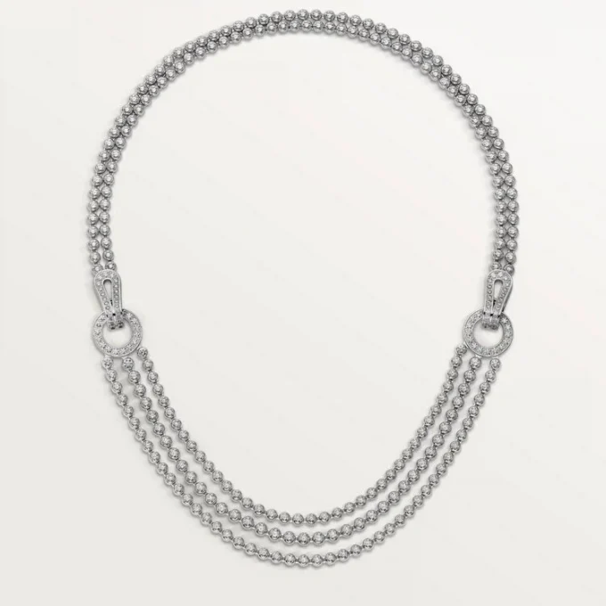 Agrafe halskæde, brillantslebne diamanter, pavé Agrafe halskæde, brillantslebne diamanter, pavé