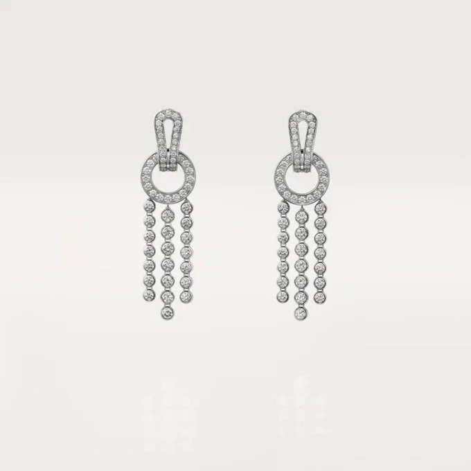 Agrafe-øreringe, brillantslebne diamanter, pavé Agrafe-øreringe, brillantslebne diamanter, pavé