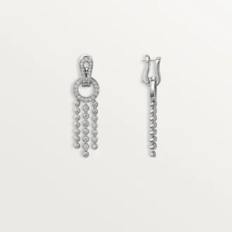 Agrafe-øreringe, brillantslebne diamanter, pavé