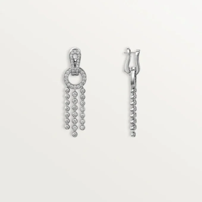 Agrafe-øreringe, brillantslebne diamanter, pavé Agrafe-øreringe, brillantslebne diamanter, pavé
