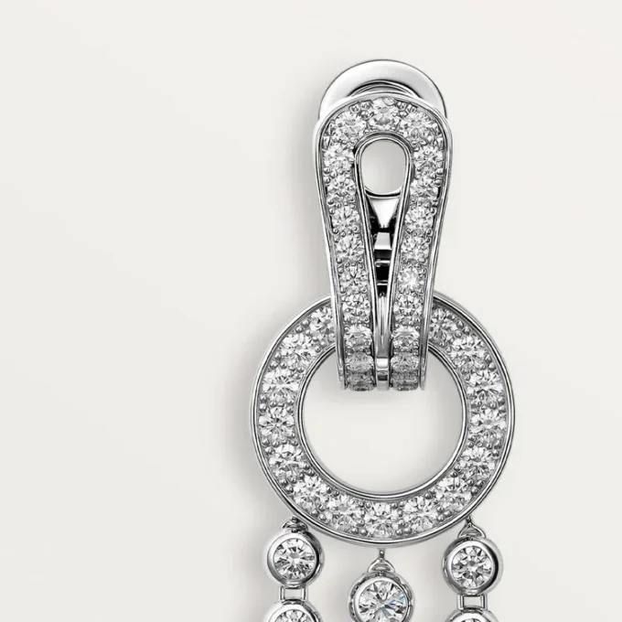 Agrafe-øreringe, brillantslebne diamanter, pavé Agrafe-øreringe, brillantslebne diamanter, pavé