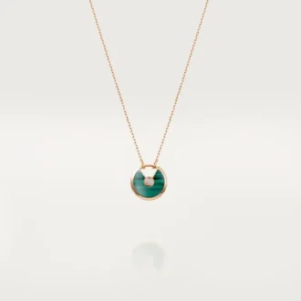 Amulette De Cartier halskæde, lille model – rosa guld, malakit, diamant – Cartier Amulette De Cartier halskæde, lille model – rosa guld, malakit, diamant – Cartier
