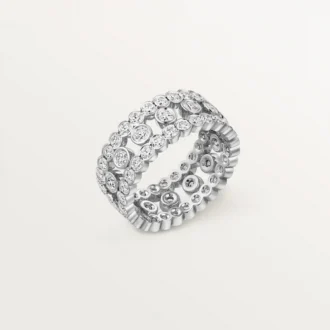 Broderie De Cartier-ring, tredobbelt række, diamanter