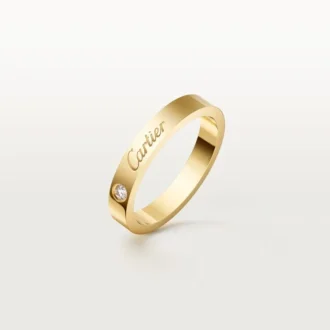 C De Cartier vielsesring, 3 mm bred, 1 diamant