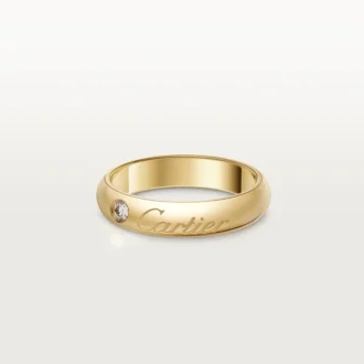 C De Cartier vielsesring, 4 mm bred, 1 diamant