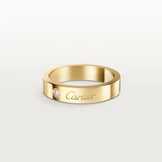 C De Cartier vielsesring, 4 mm bred, 1 diamant