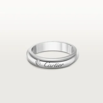 C De Cartier vielsesring, 4 mm bred, 1 diamant