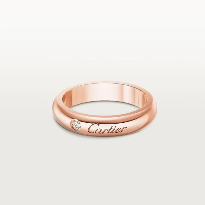 C De Cartier vielsesring, 4 mm bred, 1 diamant C De Cartier vielsesring, 4 mm bred, 1 diamant