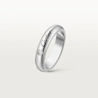 C De Cartier vielsesring, 4 mm bred, 1 diamant