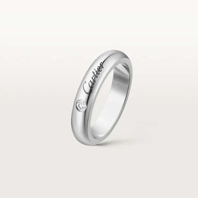 C De Cartier vielsesring, 4 mm bred, 1 diamant