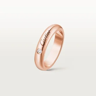 C De Cartier vielsesring, 4 mm bred, 1 diamant
