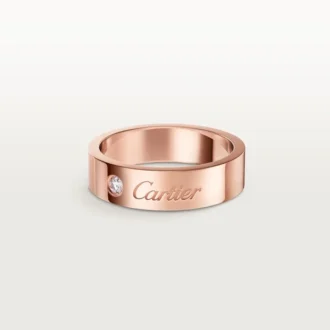 C De Cartier vielsesring, 5 mm bred, 1 diamant