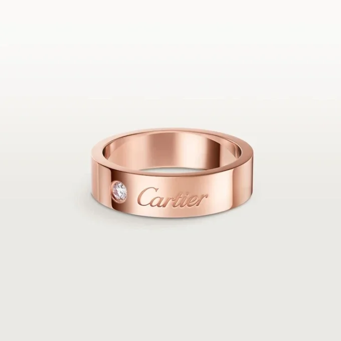 C De Cartier vielsesring, 5 mm bred, 1 diamant C De Cartier vielsesring, 5 mm bred, 1 diamant