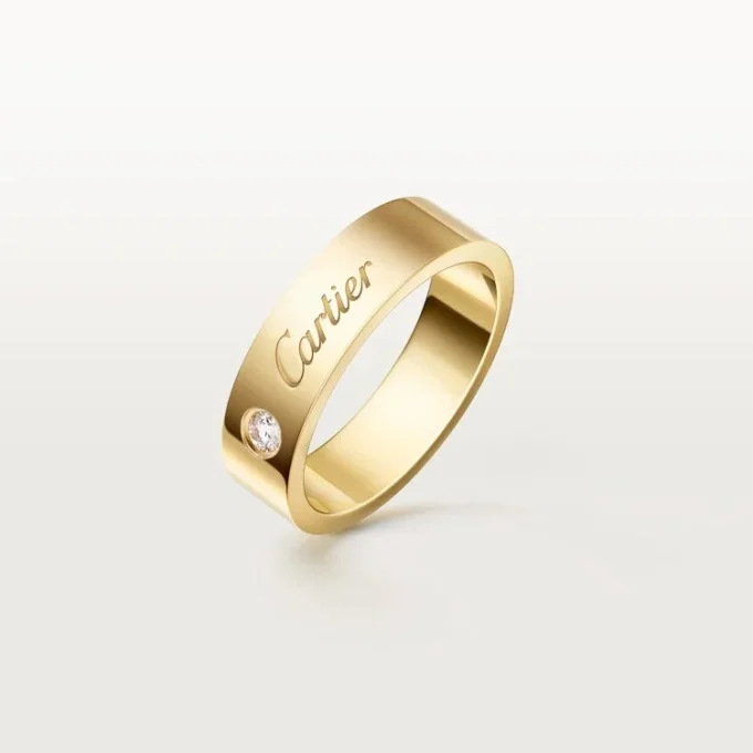 C De Cartier vielsesring, 5 mm bred, 1 diamant