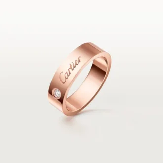 C De Cartier vielsesring, 5 mm bred, 1 diamant
