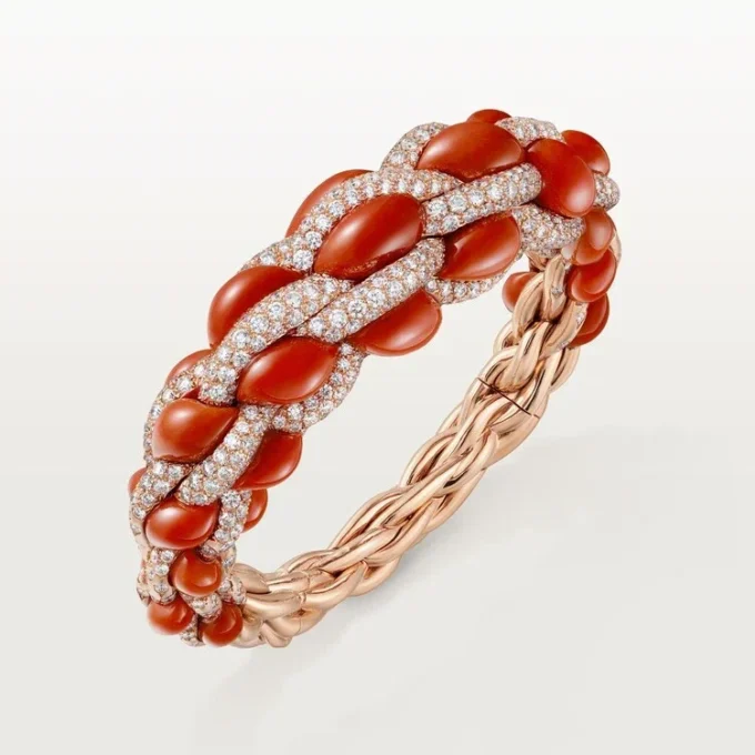 Cartier Libre Tressage-armbånd, koral Cartier Libre Tressage-armbånd, koral
