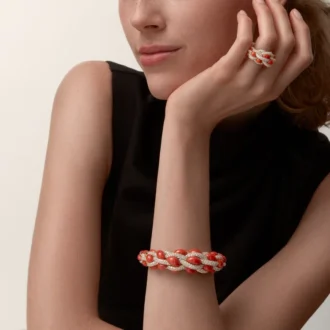 Cartier Libre Tressage-armbånd, koral Cartier Libre Tressage-armbånd, koral