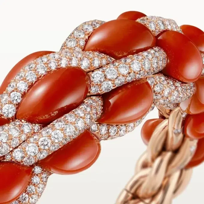 Cartier Libre Tressage-armbånd, koral Cartier Libre Tressage-armbånd, koral