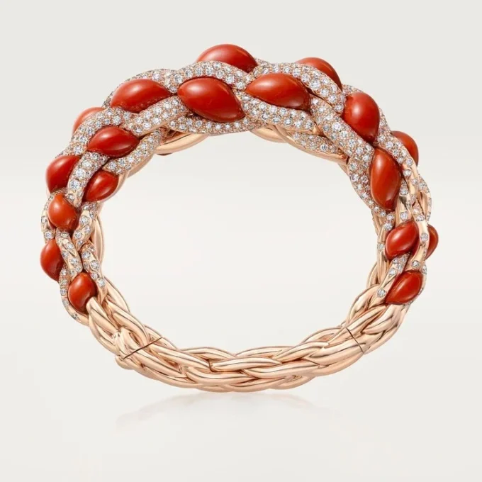 Cartier Libre Tressage-armbånd, koral Cartier Libre Tressage-armbånd, koral
