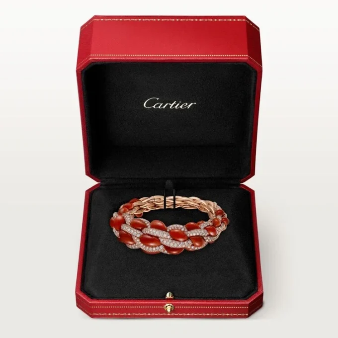 Cartier Libre Tressage-armbånd, koral Cartier Libre Tressage-armbånd, koral