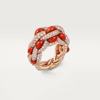 Cartier Libre Tressage-ring, koral