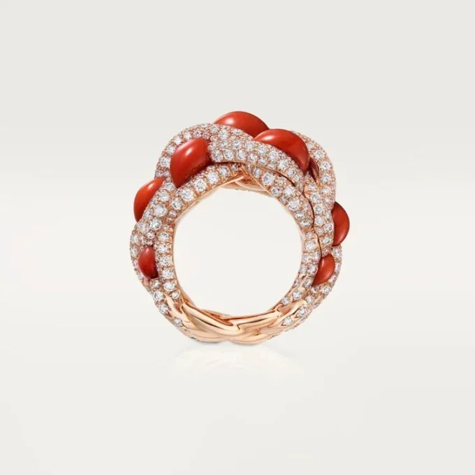 Cartier Libre Tressage-ring, koral Cartier Libre Tressage-ring, koral