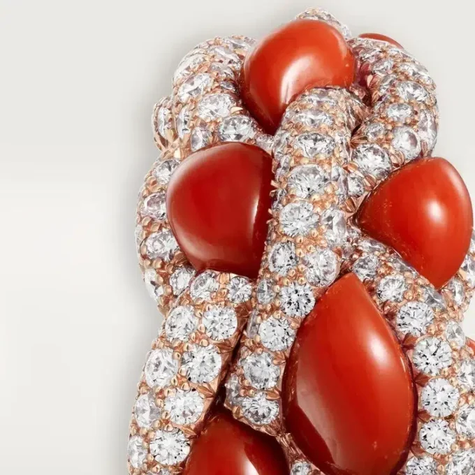 Cartier Libre Tressage-ring, koral Cartier Libre Tressage-ring, koral