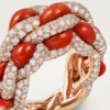 Cartier Libre Tressage-ring, koral Cartier Libre Tressage-ring, koral