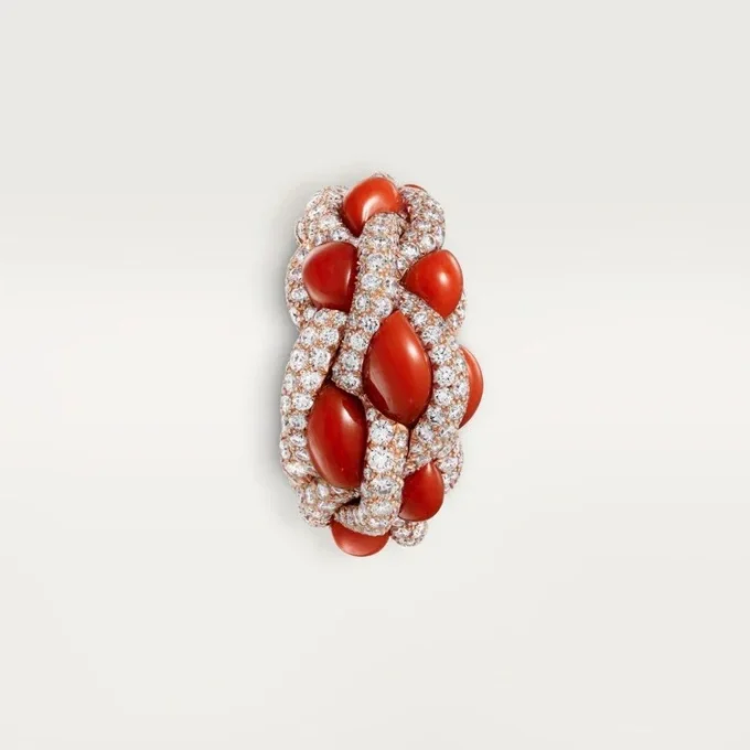 Cartier Libre Tressage-ring, koral Cartier Libre Tressage-ring, koral