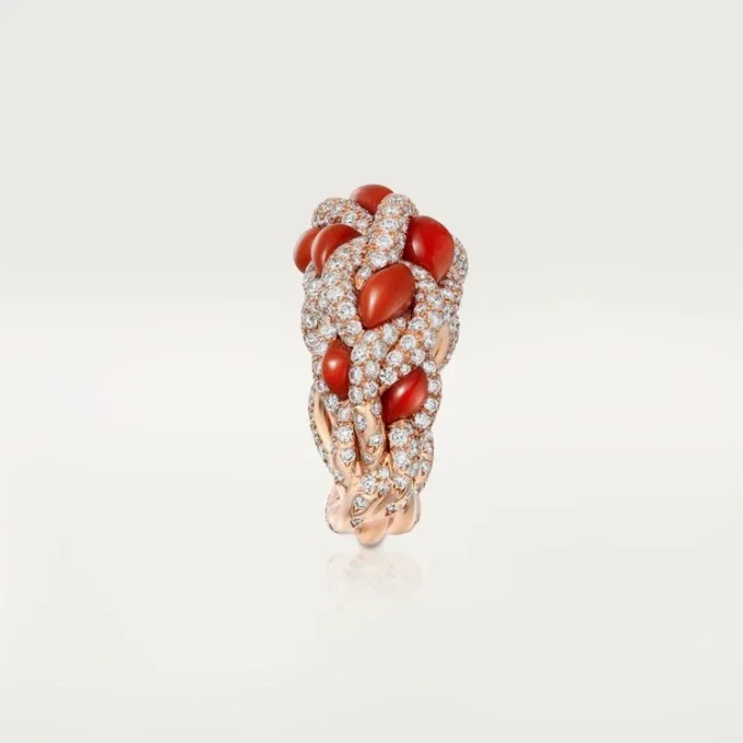 Cartier Libre Tressage-ring, koral Cartier Libre Tressage-ring, koral