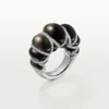 Cartier Libre Tressage-ring, obsidian, diamanter Cartier Libre Tressage-ring, obsidian, diamanter