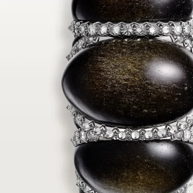 Cartier Libre Tressage-ring, obsidian, diamanter Cartier Libre Tressage-ring, obsidian, diamanter