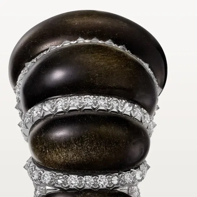 Cartier Libre Tressage-ring, obsidian, diamanter Cartier Libre Tressage-ring, obsidian, diamanter