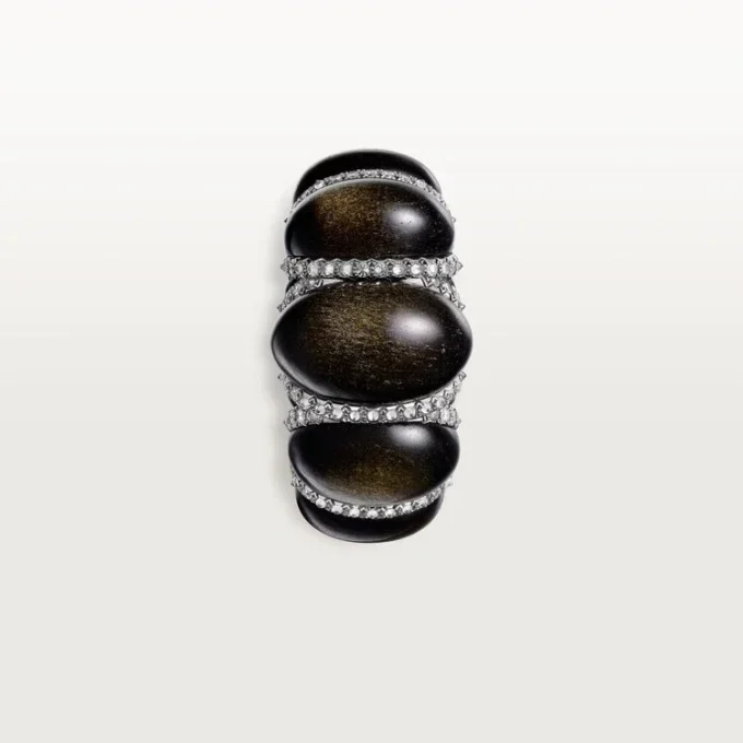 Cartier Libre Tressage-ring, obsidian, diamanter Cartier Libre Tressage-ring, obsidian, diamanter
