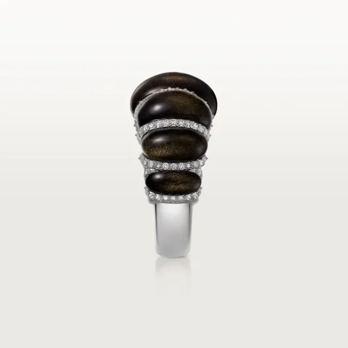 Cartier Libre Tressage-ring, obsidian, diamanter Cartier Libre Tressage-ring, obsidian, diamanter