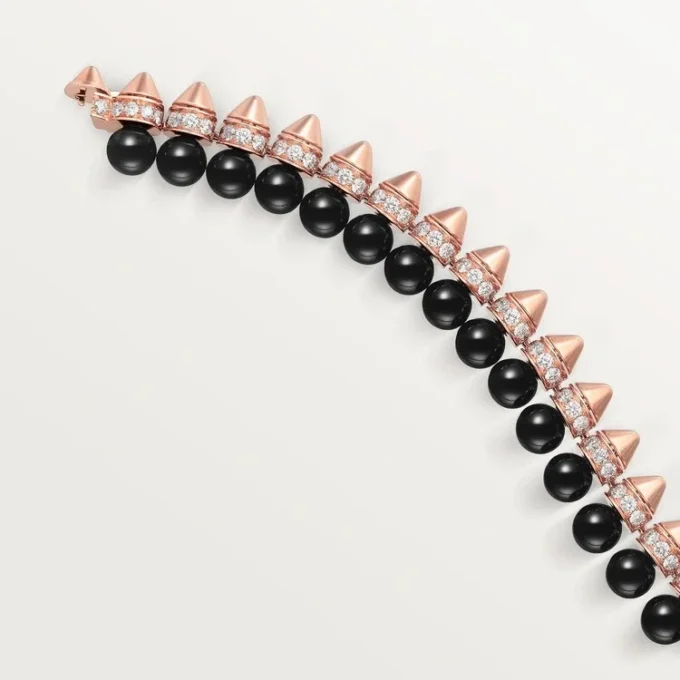 Clash De Cartier-armbånd, fleksibelt, onyx, ekstra stort model, diamanter Clash De Cartier-armbånd, fleksibelt, onyx, ekstra stort model, diamanter
