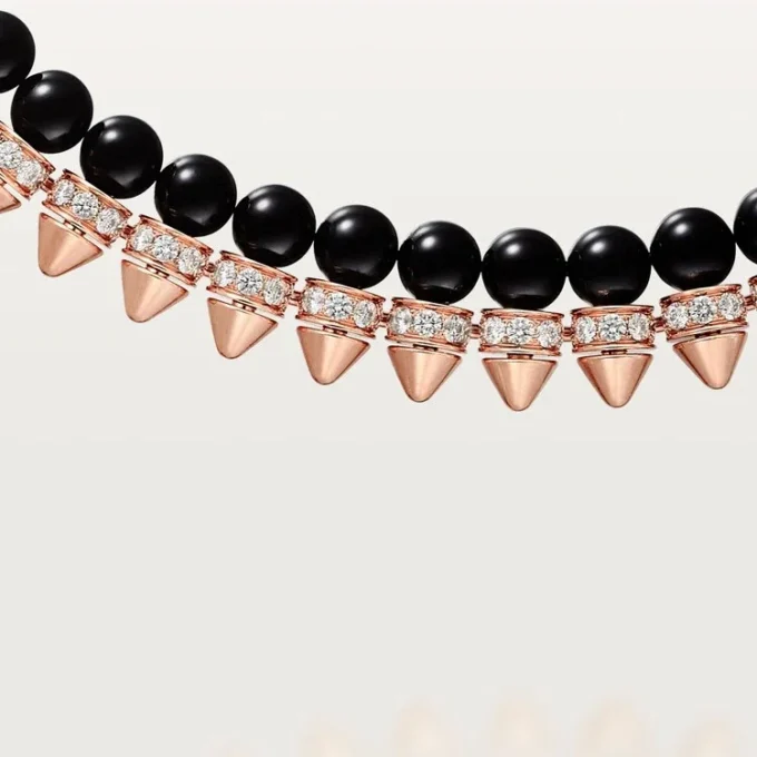 Clash De Cartier halskæde, fleksibel, onyx, ekstra stor model, diamanter Clash De Cartier halskæde, fleksibel, onyx, ekstra stor model, diamanter
