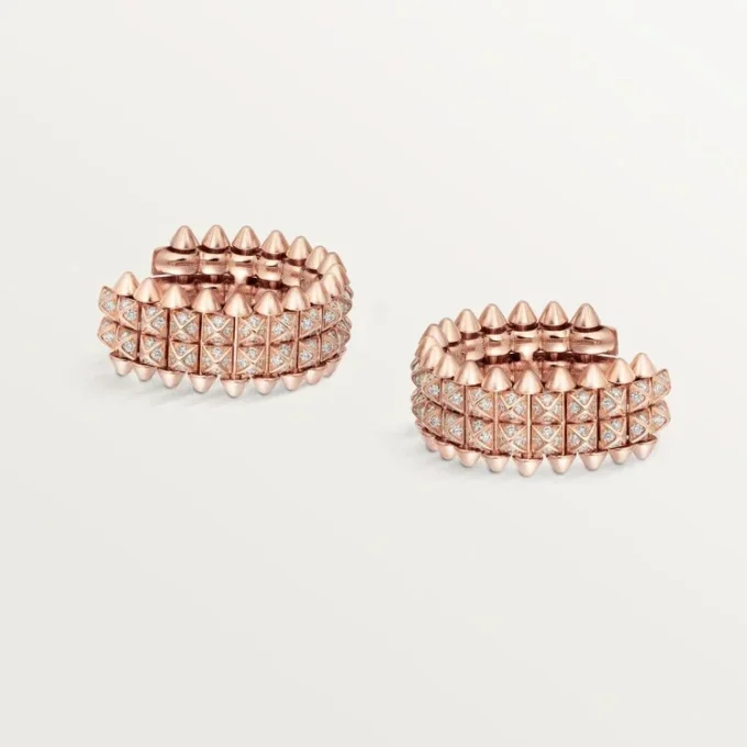 Clash De Cartier hoopøreringe, dobbeltradet, pavé Clash De Cartier hoopøreringe, dobbeltradet, pavé