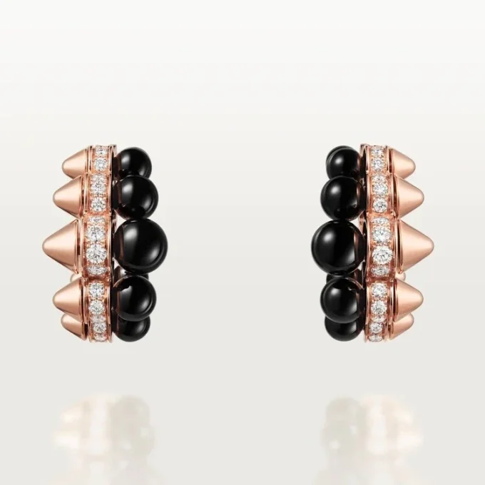 Clash De Cartier hoopøreringe, onyx, ekstra stor model, diamanter Clash De Cartier hoopøreringe, onyx, ekstra stor model, diamanter