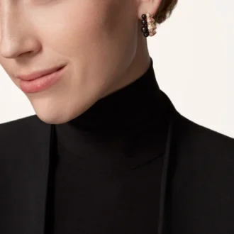 Clash De Cartier hoopøreringe, onyx, ekstra stor model, diamanter