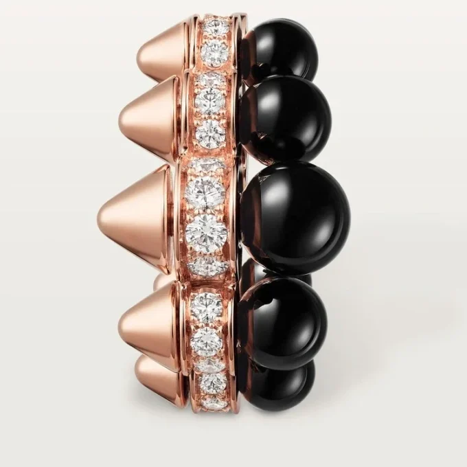 Clash De Cartier hoopøreringe, onyx, ekstra stor model, diamanter Clash De Cartier hoopøreringe, onyx, ekstra stor model, diamanter