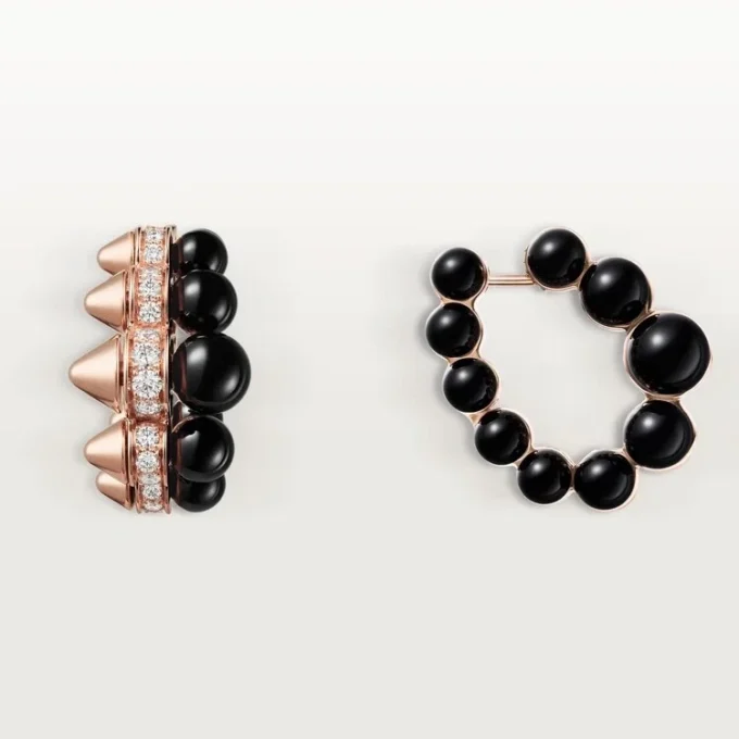 Clash De Cartier hoopøreringe, onyx, ekstra stor model, diamanter Clash De Cartier hoopøreringe, onyx, ekstra stor model, diamanter