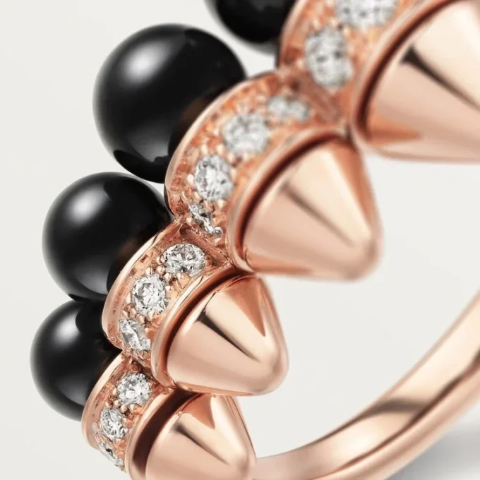 Clash De Cartier-ring, onyx, ekstra stor model, diamanter Clash De Cartier-ring, onyx, ekstra stor model, diamanter