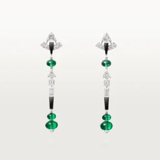 En Equilibre øreringe, smaragd, pavé