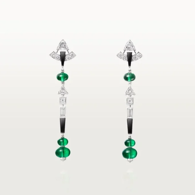 En Equilibre øreringe, smaragd, pavé En Equilibre øreringe, smaragd, pavé